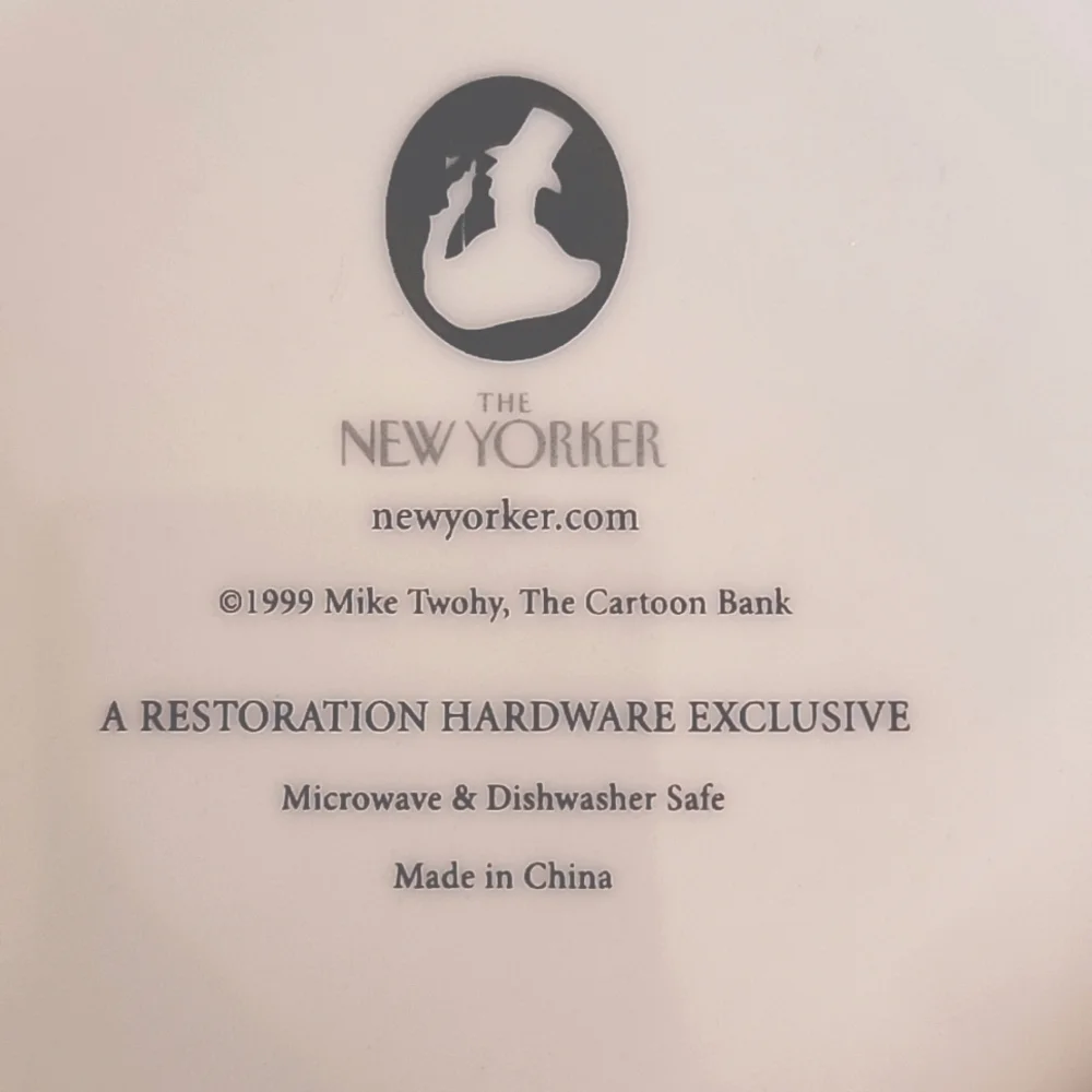 Restoration Hardware Appetizer/Dessert‎ Plates - New Yorker Cartoon Set of 2